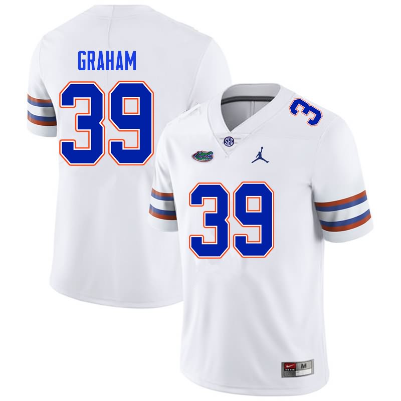 Men's NCAA Florida Gators Fenley Graham #39 Stitched Authentic Nike White College Football Jersey EDC0765KF